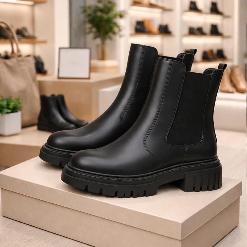 نیم بوت زنانه چلسی دوطرف کش-مشکی