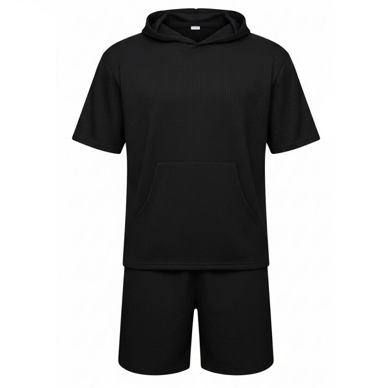 ست هودی و شلوارک مراکشی مردانه Morocco-مشکی